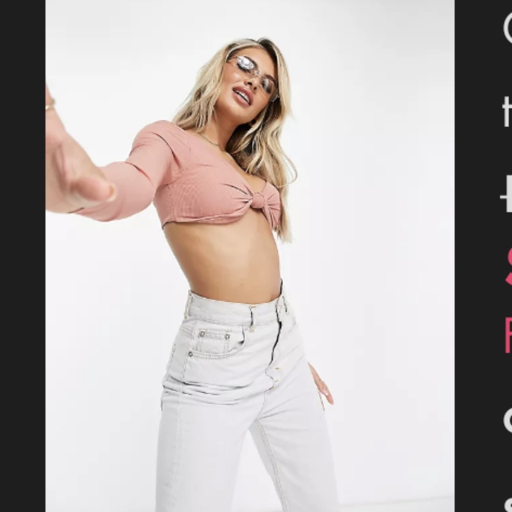 Club L London one shoulder crop top
